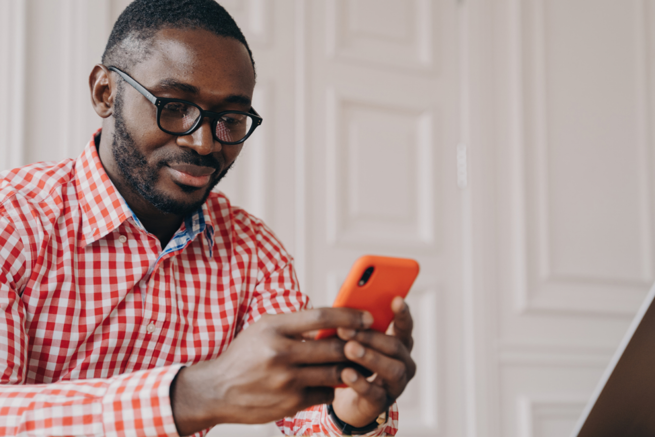 Man looking at phone