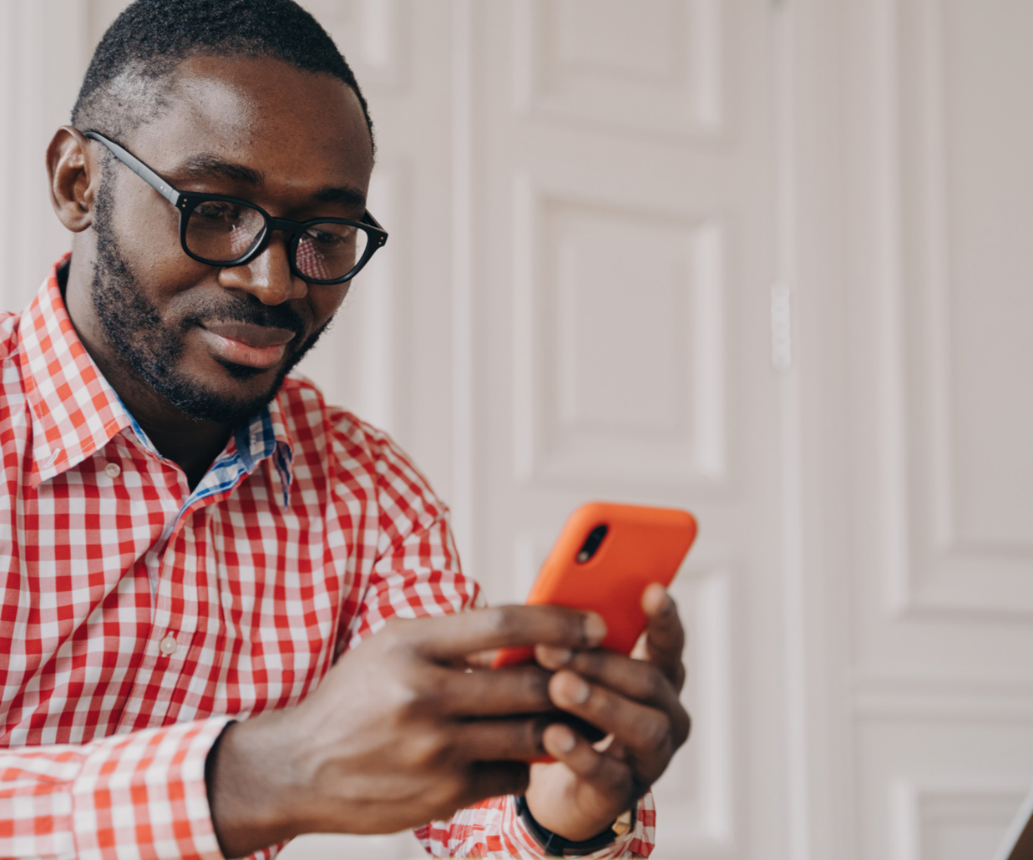 Man looking at phone