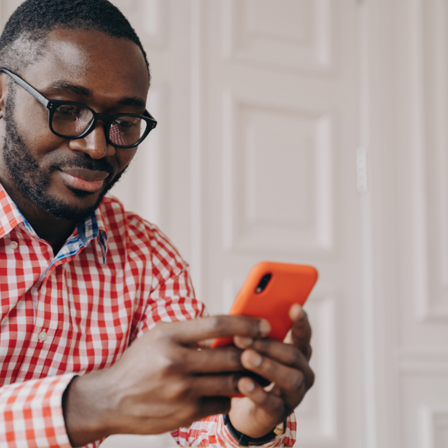 Man looking at phone