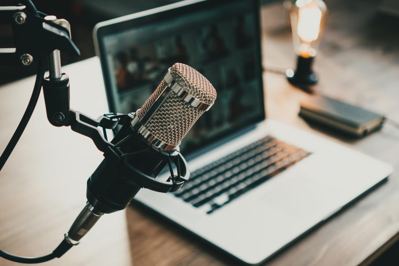 Podcast recording desk