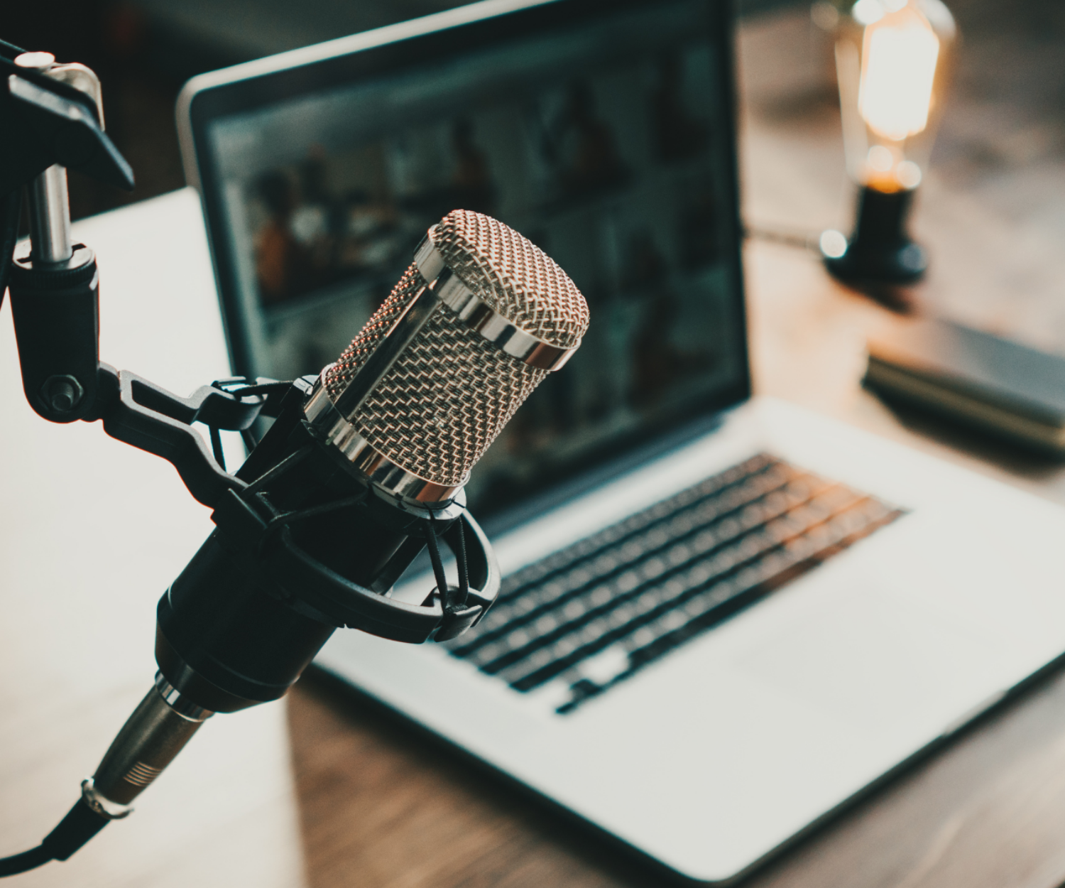 Podcast recording desk