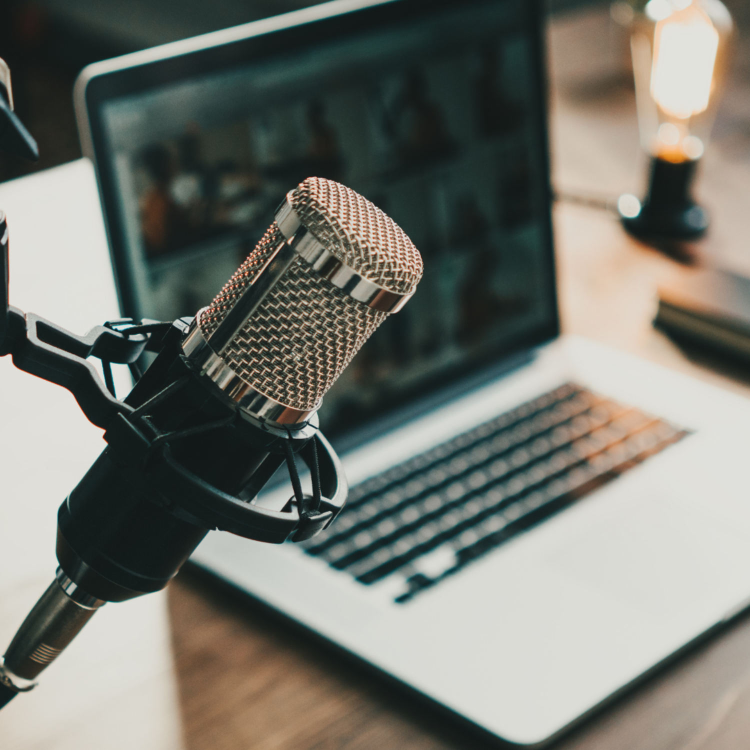 Podcast recording desk